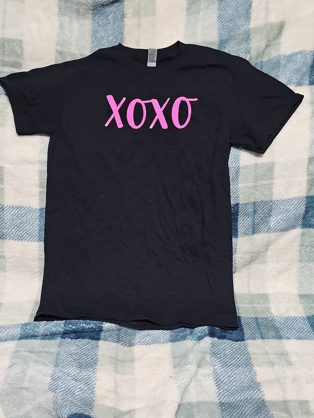 Kids Black T-Shirt with Pink XOXO Graphic
